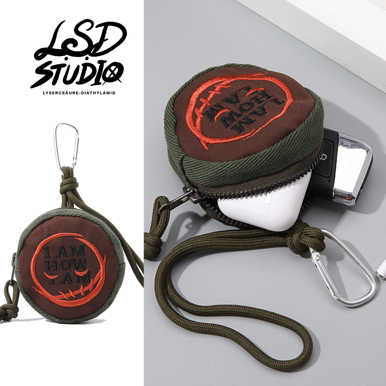 【SWMAY008】小惡魔鬼臉刺繡設計耳機包