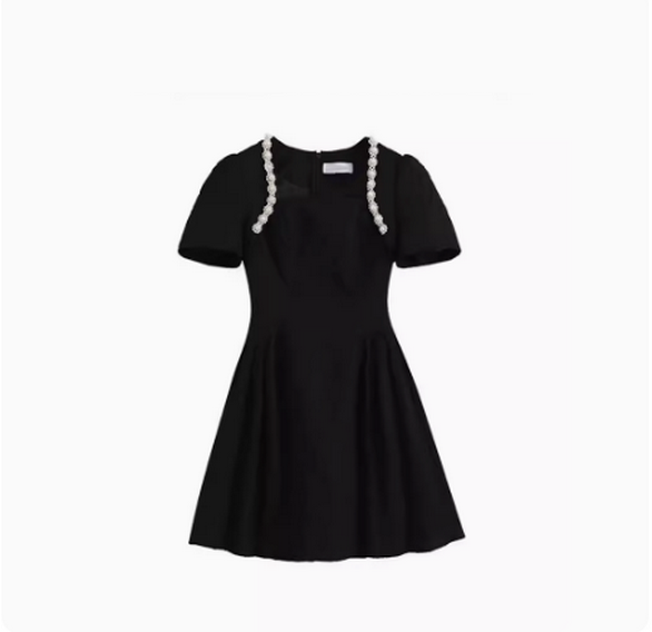Bubble sleeved square neck dress