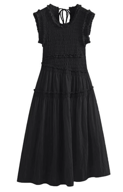 Sleeveless lace irregular dress