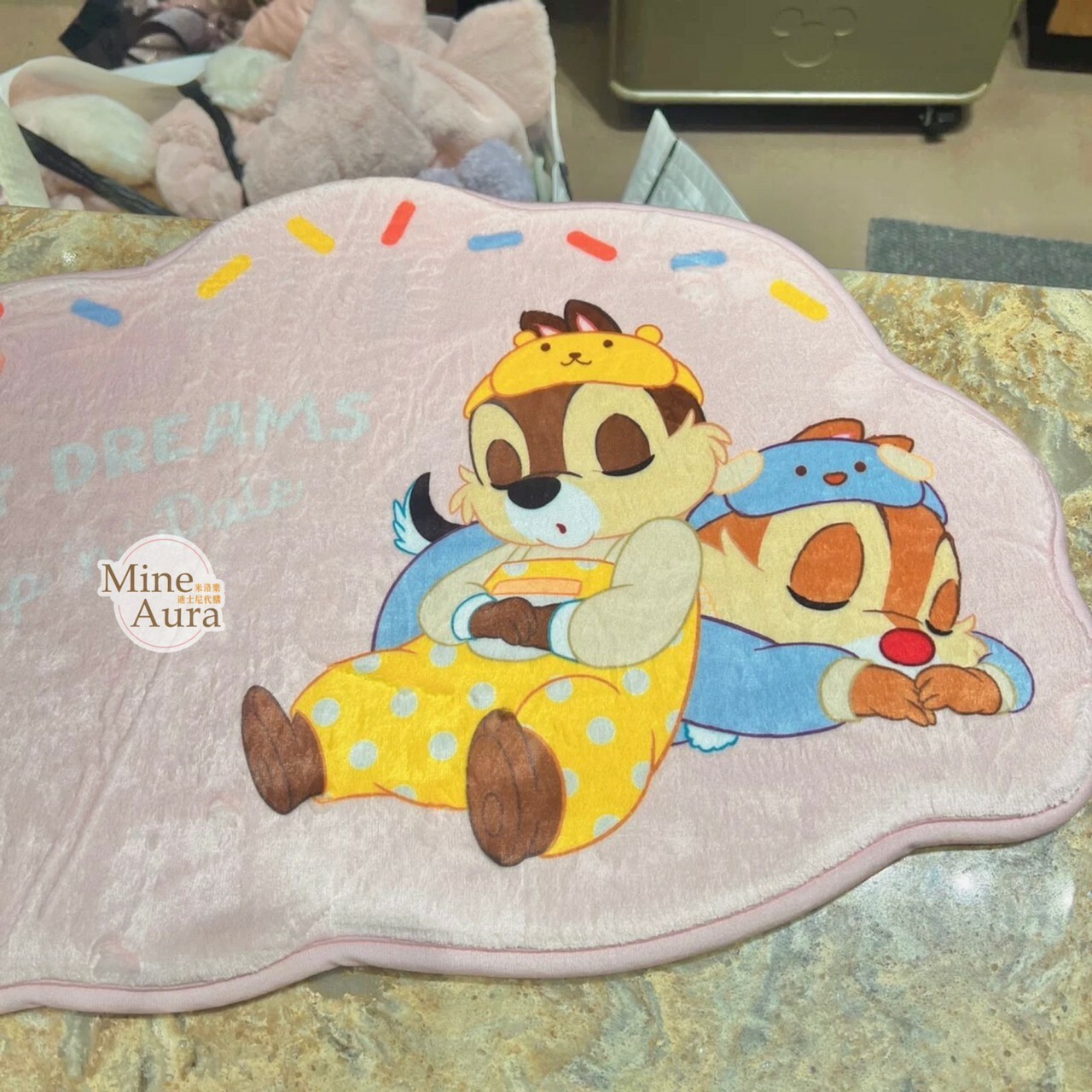 (限時特價) 甜夢睡顏 暖暖家居系列 奇奇蒂蒂 Chip 'n Dale 粉色 造型 地墊 -上海迪士尼樂園