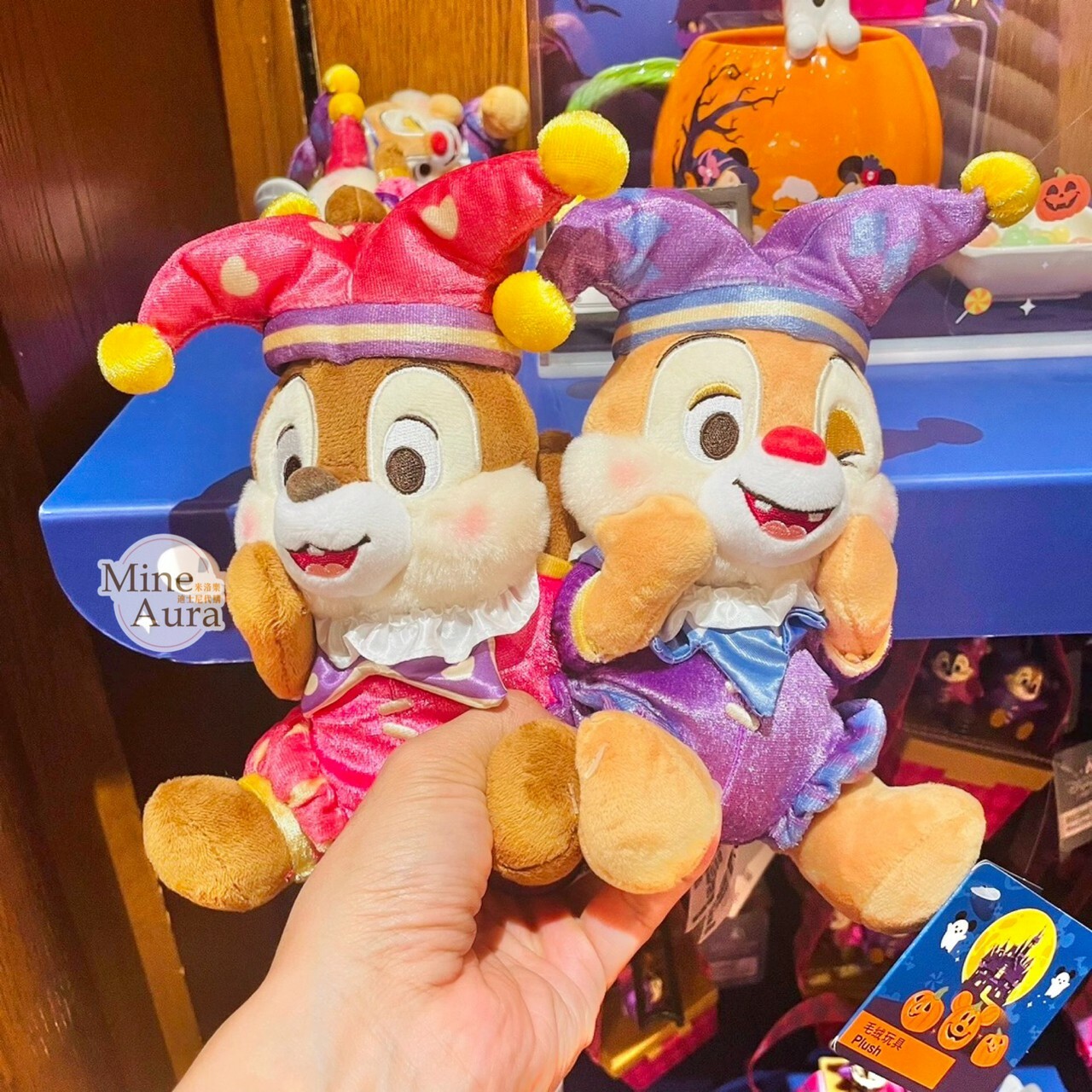 (限時特價) 2023萬聖節限定 奇奇蒂蒂 Chip 'n Dale 小丑造型 娃娃 玩偶 -上海迪士尼樂園
