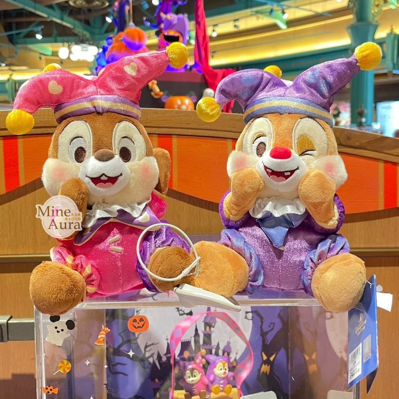 (限時特價) 2023萬聖節限定 奇奇蒂蒂 Chip 'n Dale 小丑造型 娃娃 玩偶 -上海迪士尼樂園