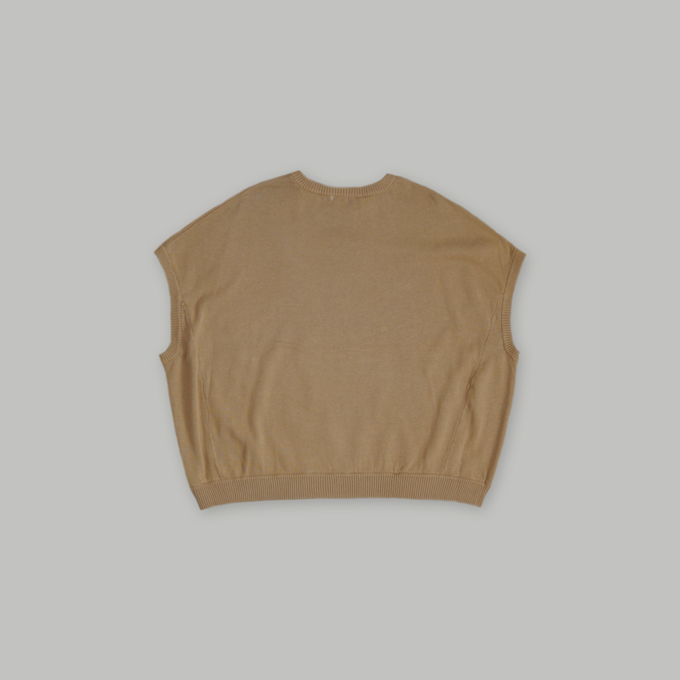 J.P.L. 圓領法式袖箱型針織背心 ╭ 2色 ╮