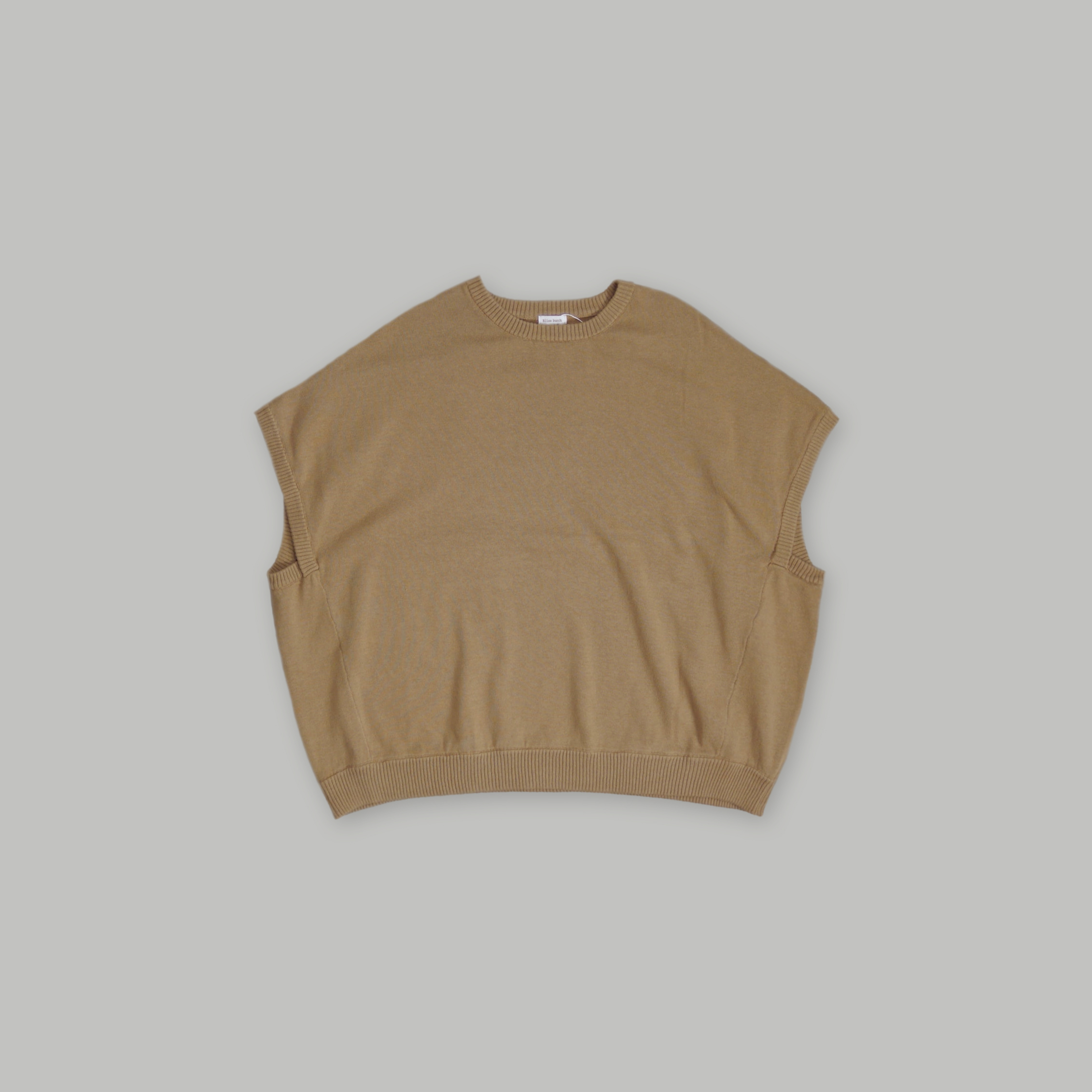 J.P.L. 圓領法式袖箱型針織背心 ╭ 2色 ╮