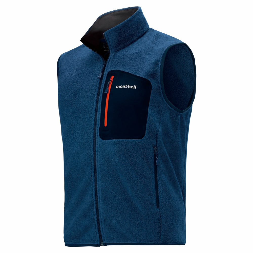 Mont-bell CLIMAPLUS 100 Zip Vest 男款 刷毛保暖背心 拉鍊刷毛背心 1106603-PUID 純靛藍 [HappyOutdoor]