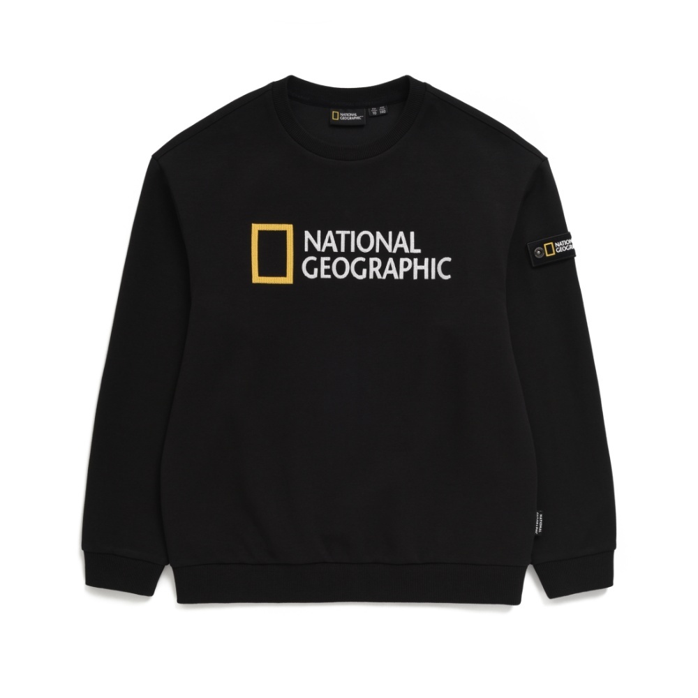【NATIONAL GEOGRAPHIC】 Essential Small Logo Sweatshirtt ★ Kids Big LOGO Sweatshirt - CARBON BLACK
