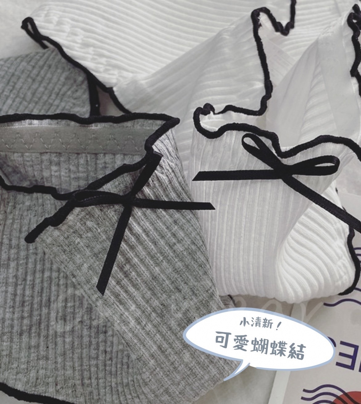 韓系少女螺紋純棉女生內褲 木耳邊褲腳