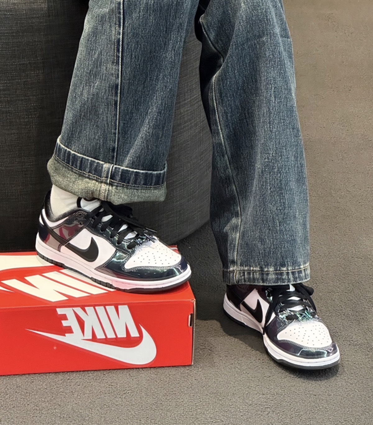 Nike Dunk Low SE Just Do It 變色龍鐳射 漆皮