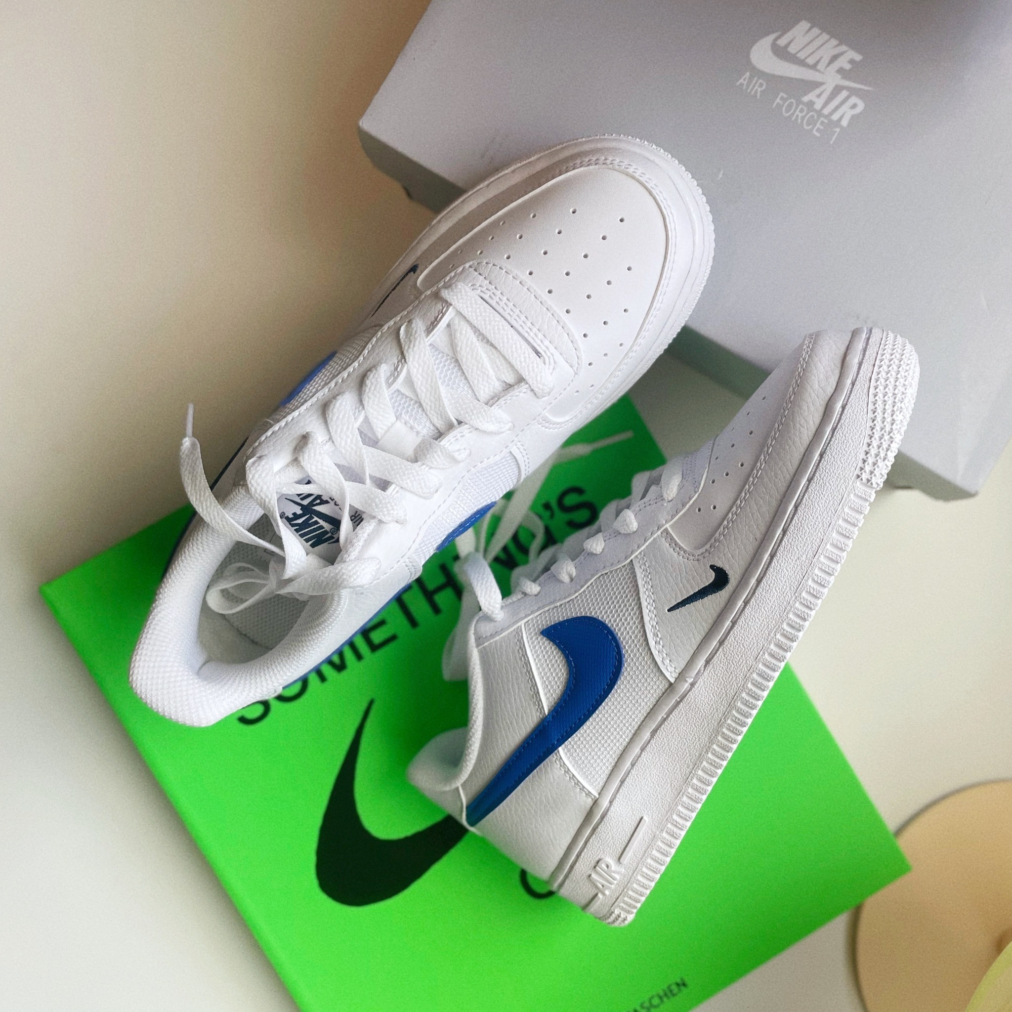 Nike Air Force 1 歐美限定色 皇家藍 藍色小勾 藍色 白色 白鞋 AF1 FN3875-100