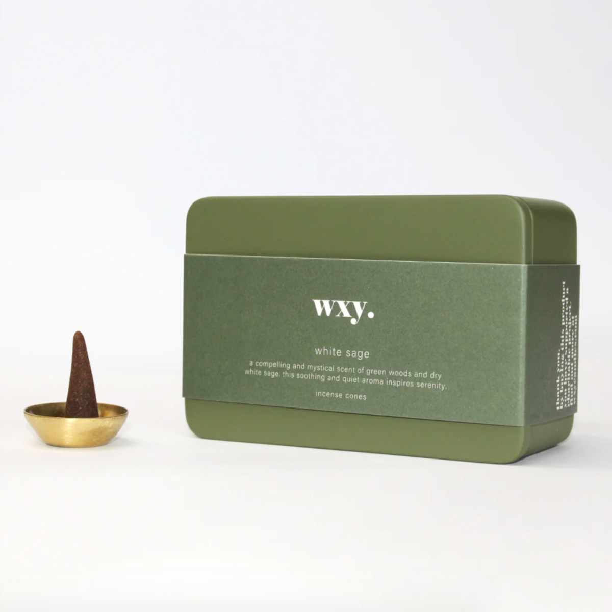 英國 WXY - 恬靜香錐（白鼠尾草 / 天然無毒香塔 / 附：黃銅薰香座）