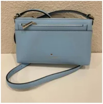 [S] KATE SPADE K7402 SADIE SAFFIANO LEATHER TOP ZIP,CELESTE BLUE, 196021324086 (SKS801)