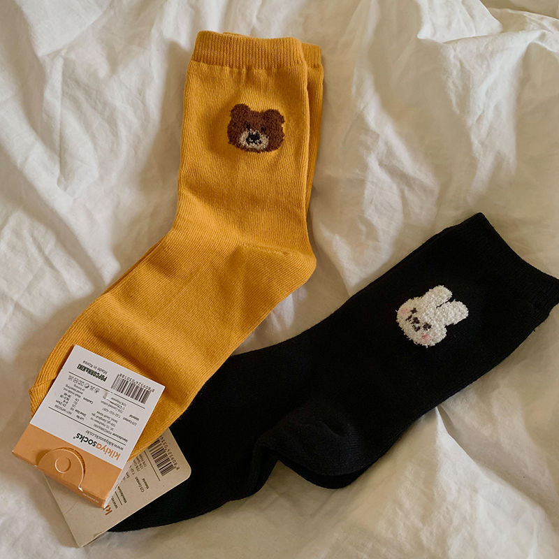 《3033》♾️韓國綠色小羊兔子中筒襪