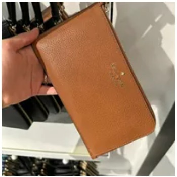 [S] KATE SPADE KE574 LUCY PEBBLED LEATHER MED LZIP WRST,WARM GINGE, 196021344893 (SKS809)