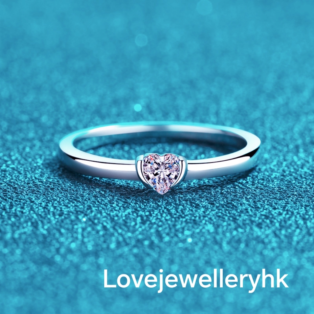 莫桑鑽小心心形戒    R03C058