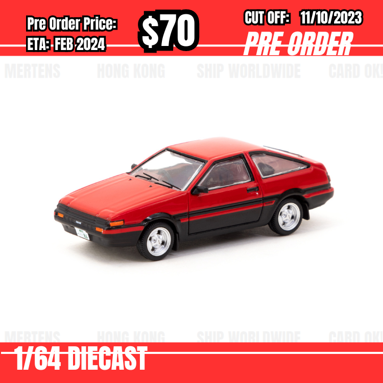 PO-$70 * Tarmac * 1:64 Toyota Sprinter Trueno (AE86) Red/Black [OD29/09]