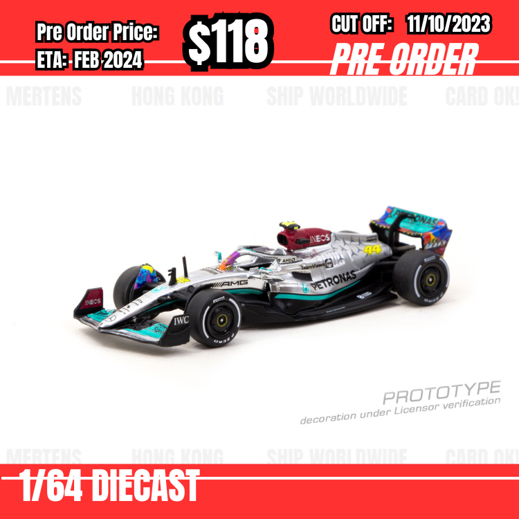 PO-$118 * Tarmac * 1:64 Mercedes-AMG F1 W13 E Performance  Miami Grand Prix 2022 Lewis Hamilton [OD29/09]