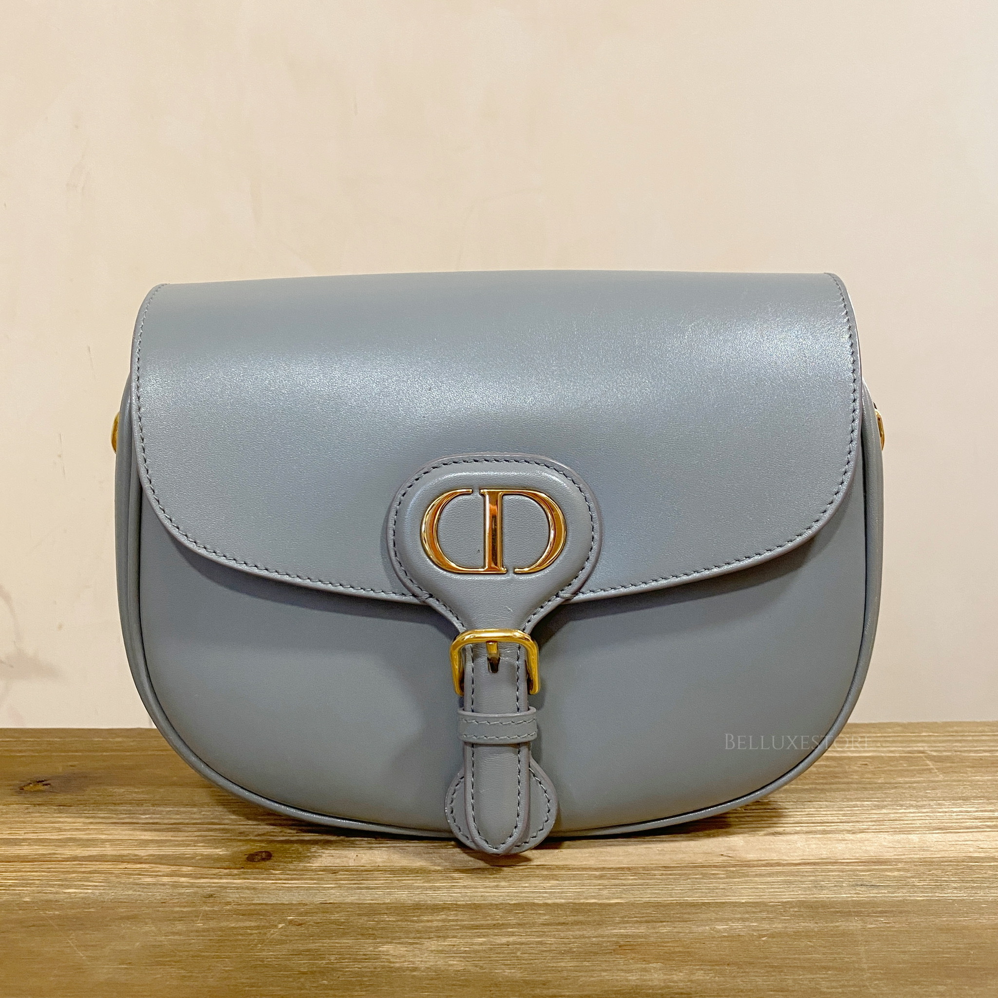 Pre-owned] Dior bobby medium stone blue