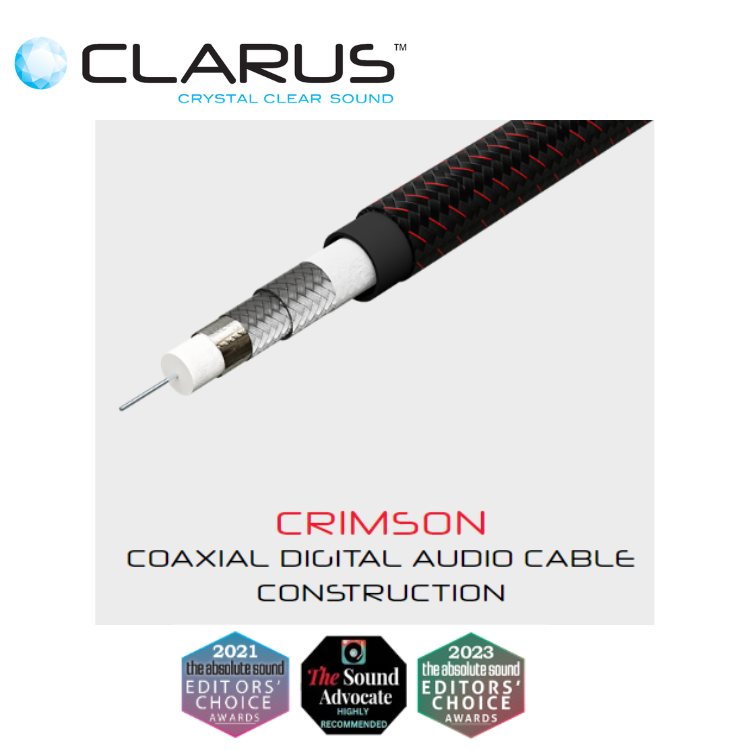 Clarus Crimson 旗艦數碼音頻線 (同軸) (單結晶超純銅鍍銀/PC-OCC) (1條)