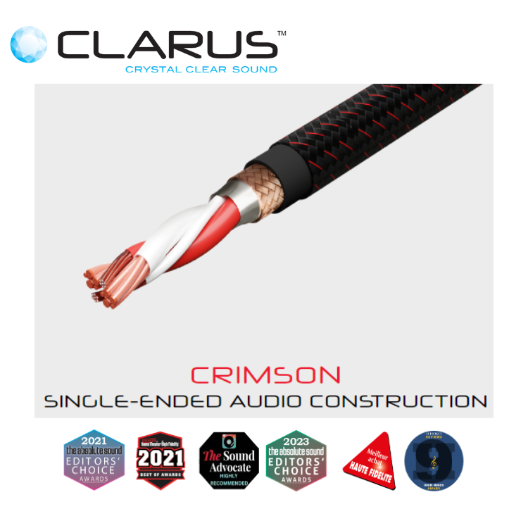 Clarus Crimson 旗艦單端模擬音頻RCA接線 (單結晶超純銅/PC-OCC) (1對)