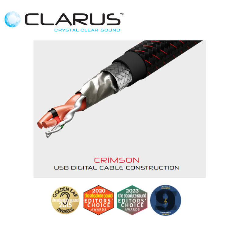 Clarus Crimson 旗艦USB 數碼線 (單結晶超純銅鍍銀/PC-OCC)  (1條)
