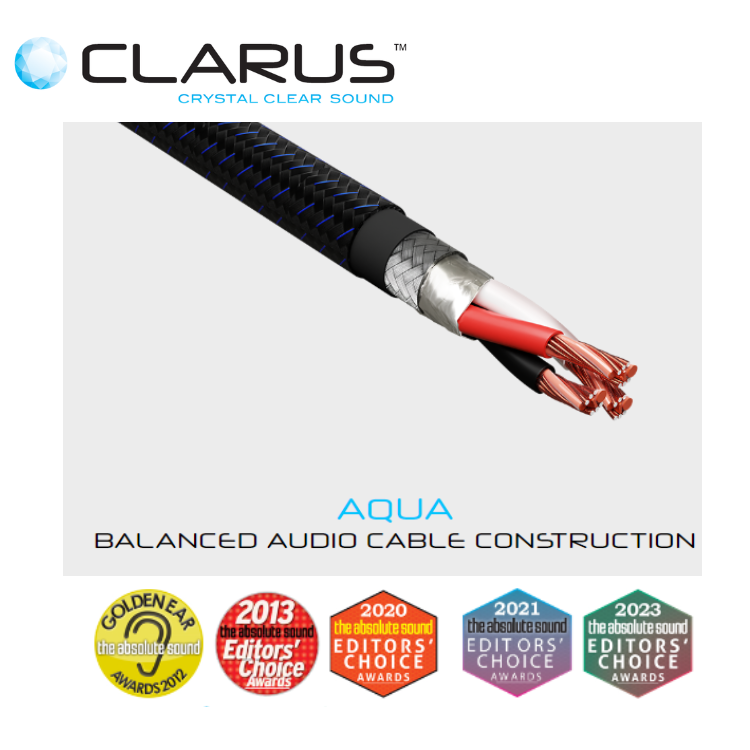 Clarus Aqua 全平衡模擬音頻 XLR 接線 (單結晶超純銅/PC-OCC) (1對)