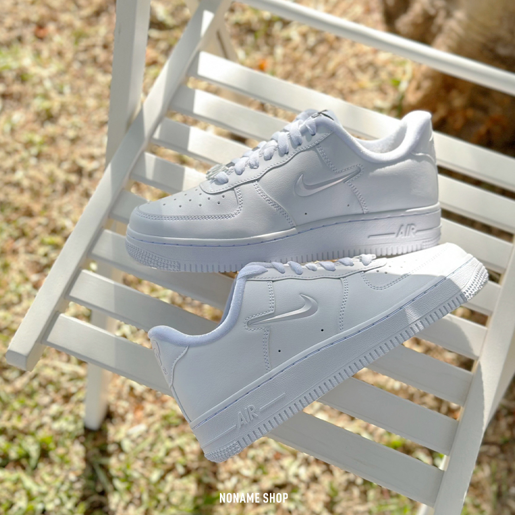 NIKE AIR FORCE 1 LOW JUST DO IT "TIE DYE SWOOSH" 珍珠 反光 全白 (女款)