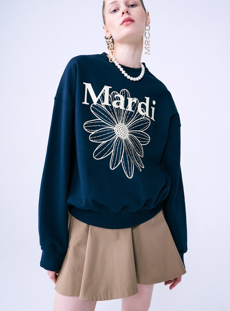 【Luxury】韓國代購 法國小眾品牌 Mardi Mercredi LOGO 花花 臘腸狗 長袖衛衣 大學T 多色可選