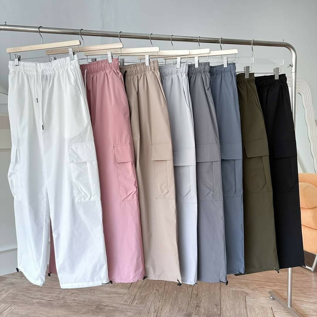 #1716 Y2K 拉繩寬版工裝長褲