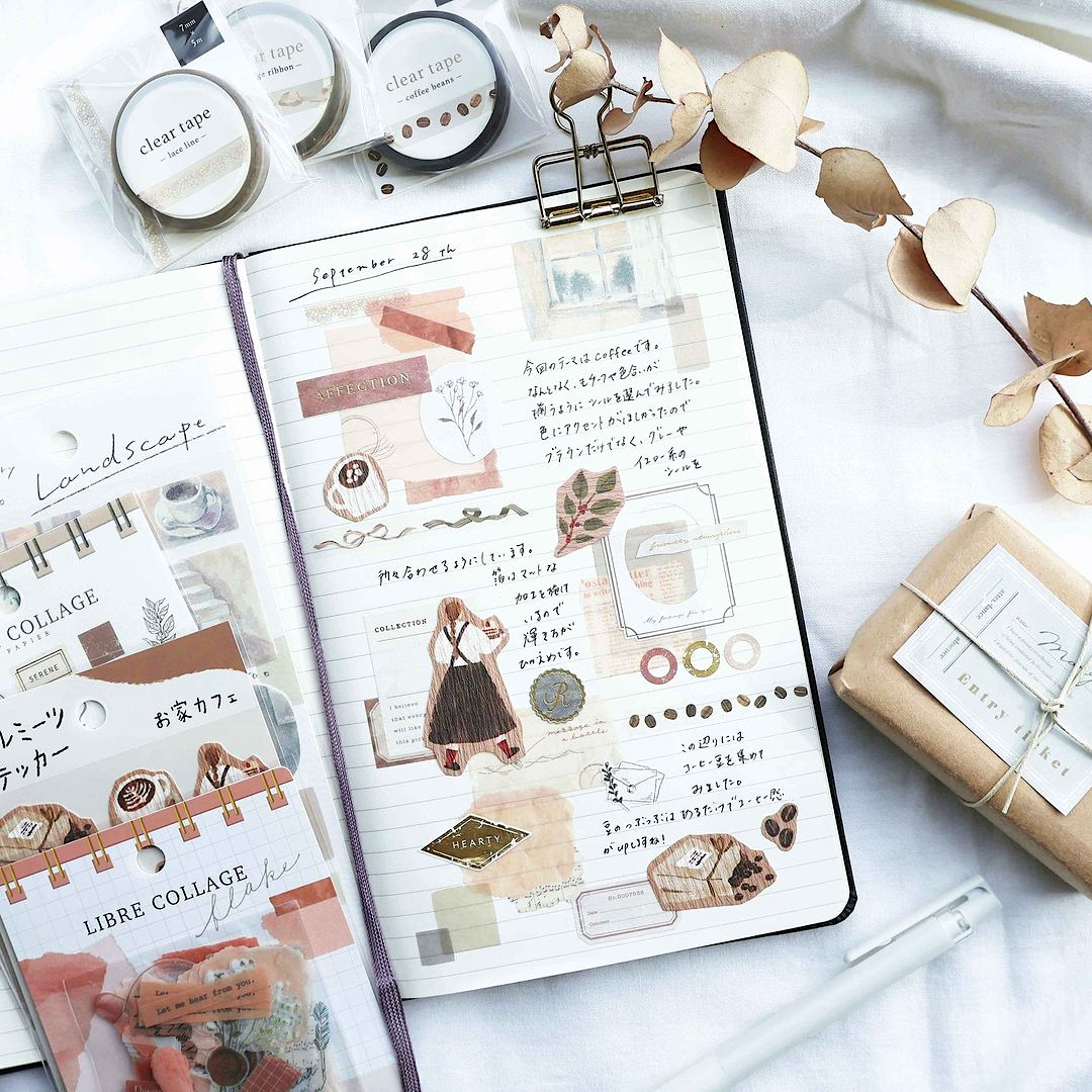 Mind Wave Sticker Pack－Libre Collage Series (Japanese Stationery Brand)