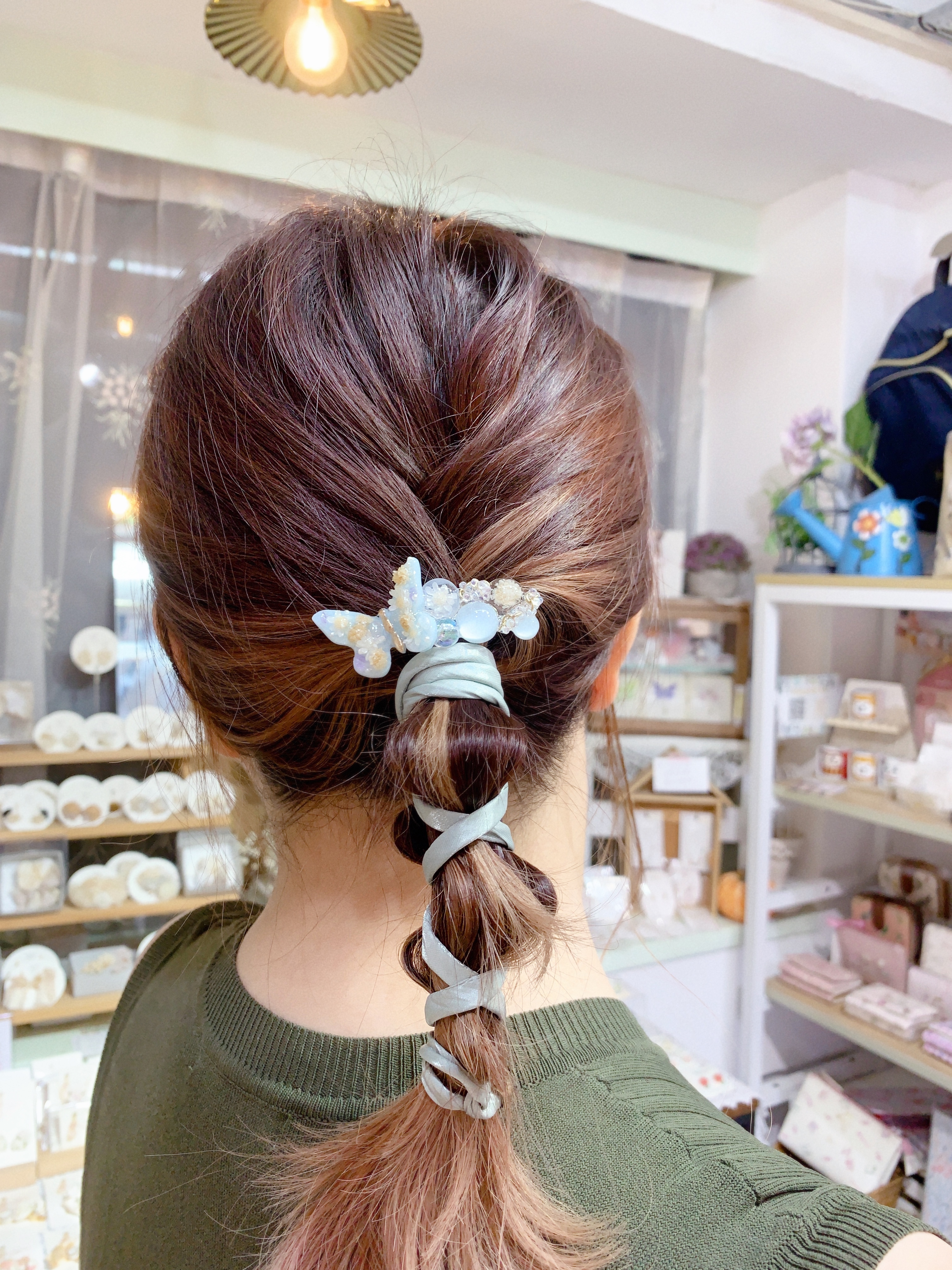 [手作家] 乾花蝴蝶形髮夾/髮圈插