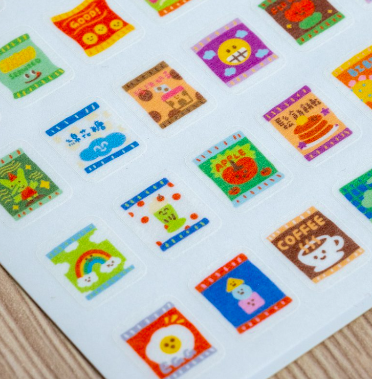 零食餅乾 和紙小貼紙 手帳貼紙｜微醺斑比