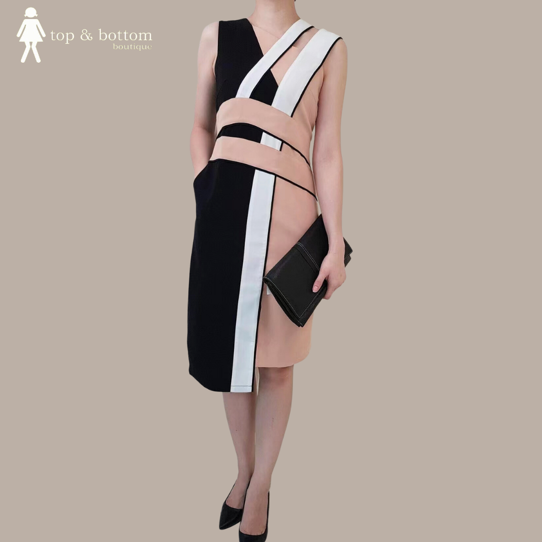DOUBLE STRAP 3 TONE PCL DRESS