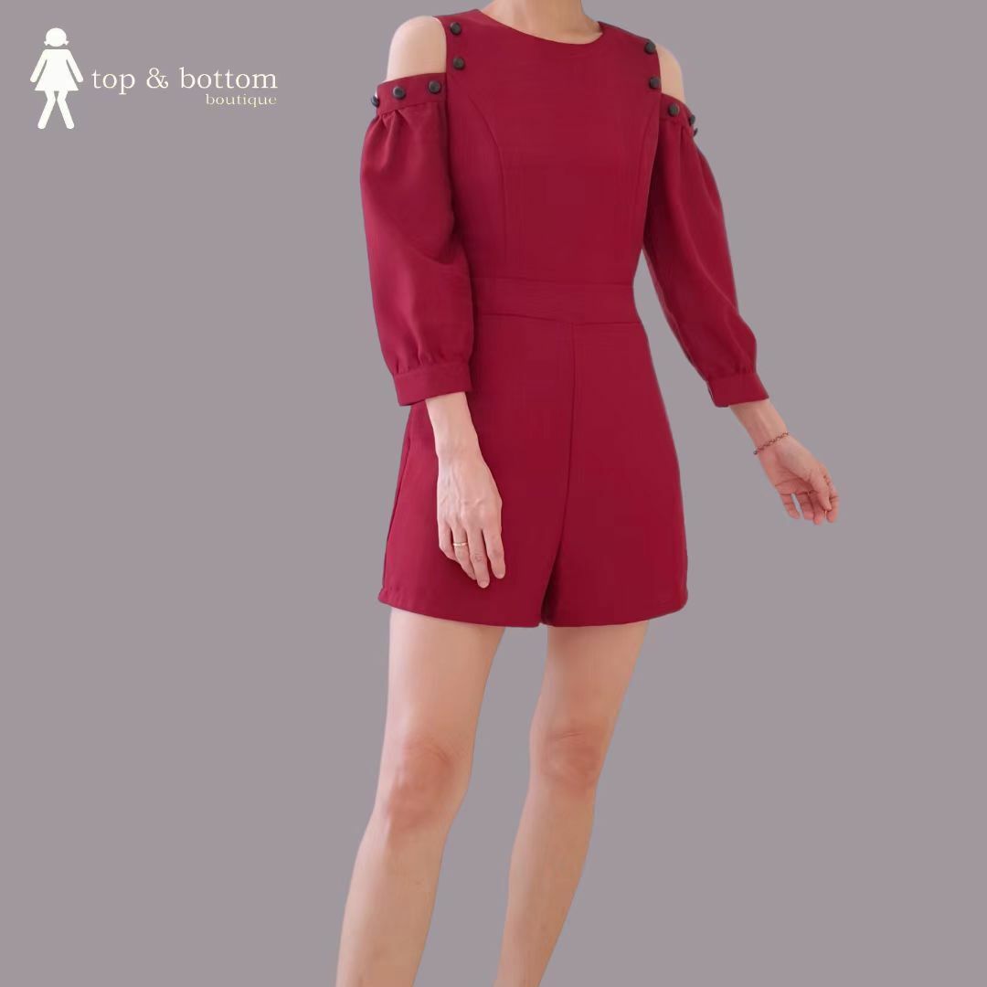 COLD SHD BUTTON SHORT JUMPSUIT