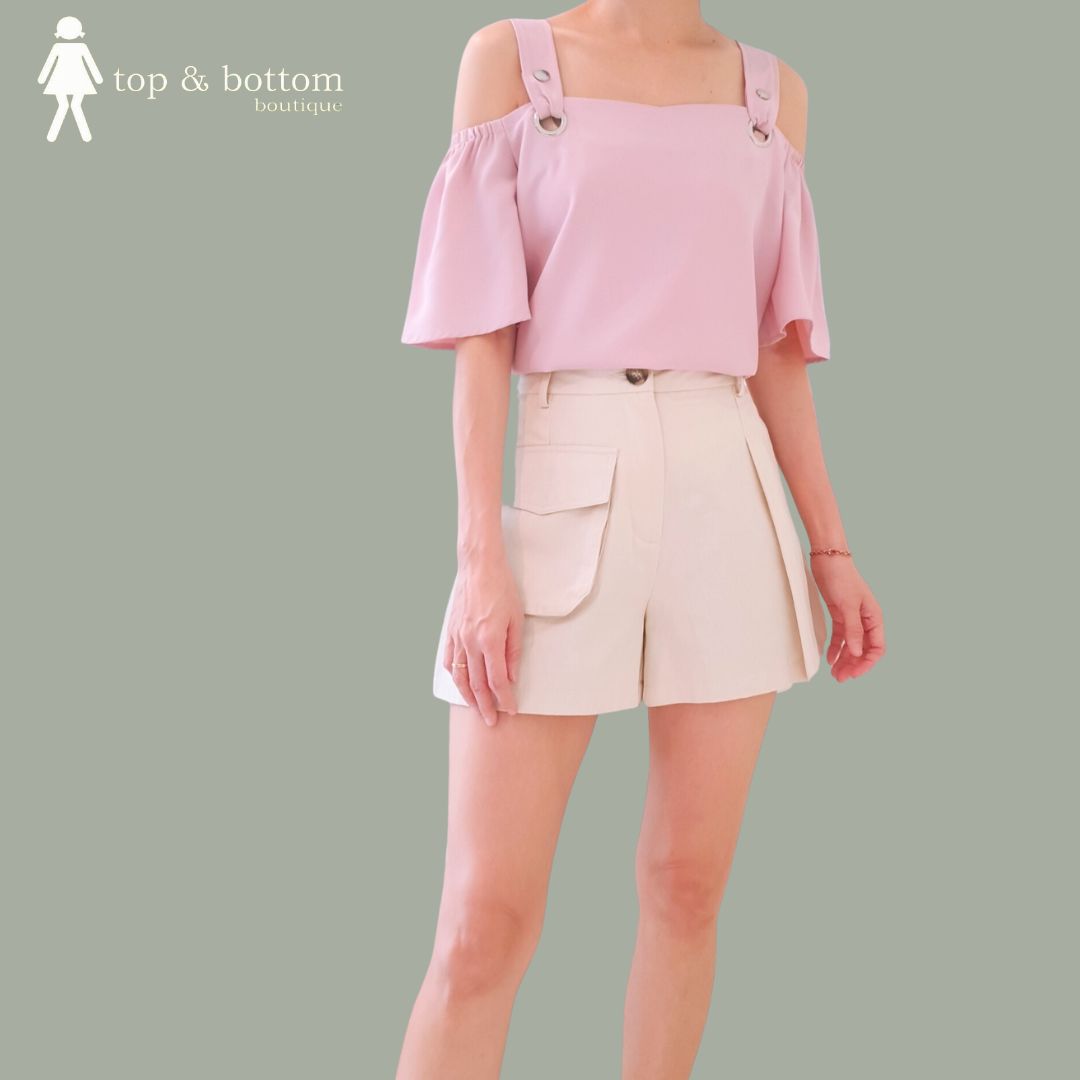 STRAP COLD SHOULDER BLOUSE