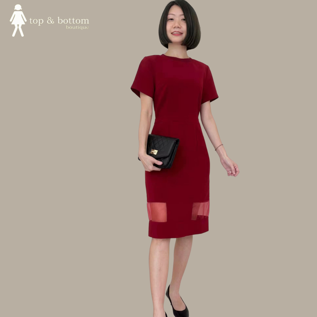 SOLID S/SLEEVE SHIFT DRESS