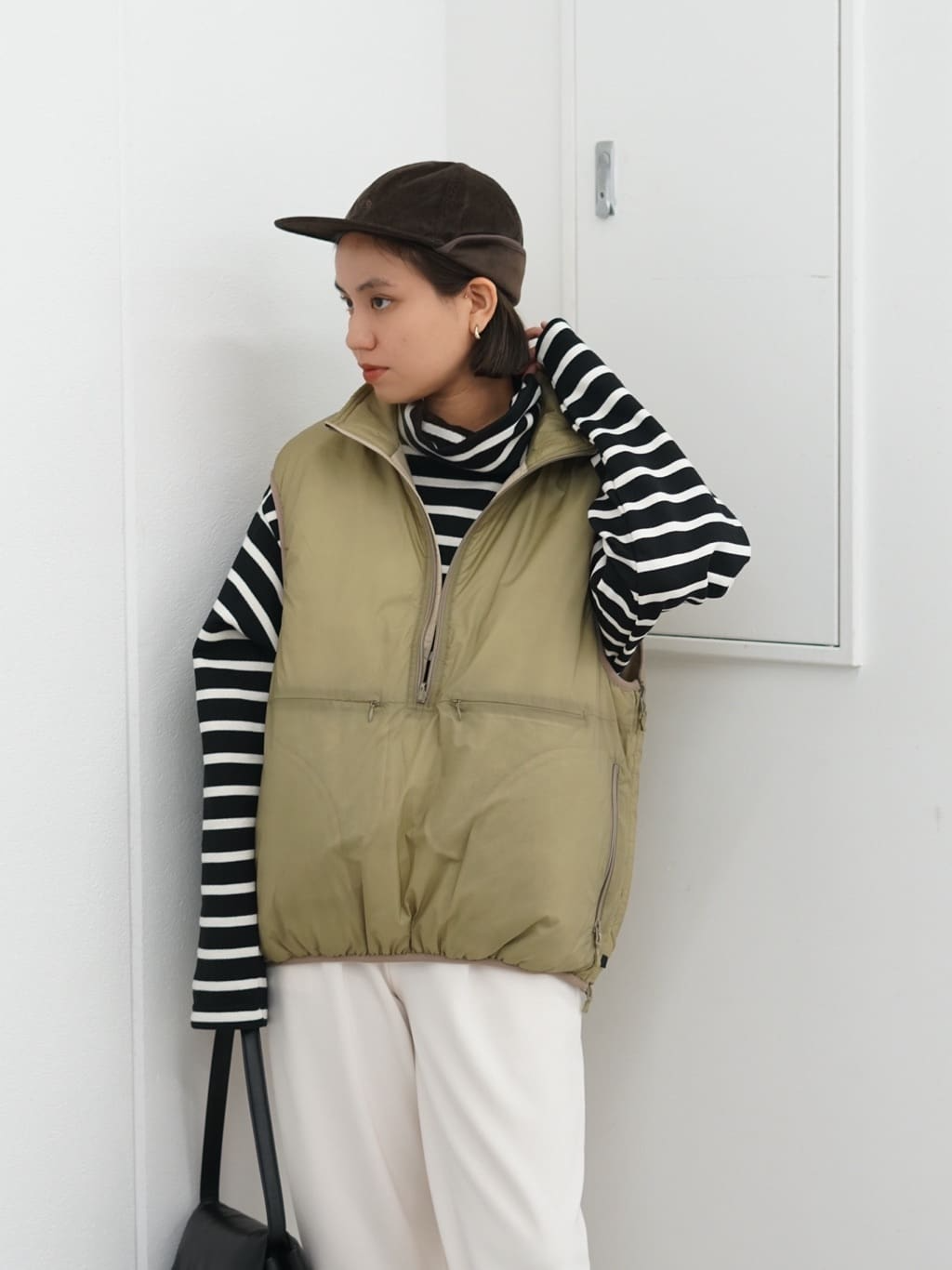 日本TNF 紫標燈芯絨保暖帽