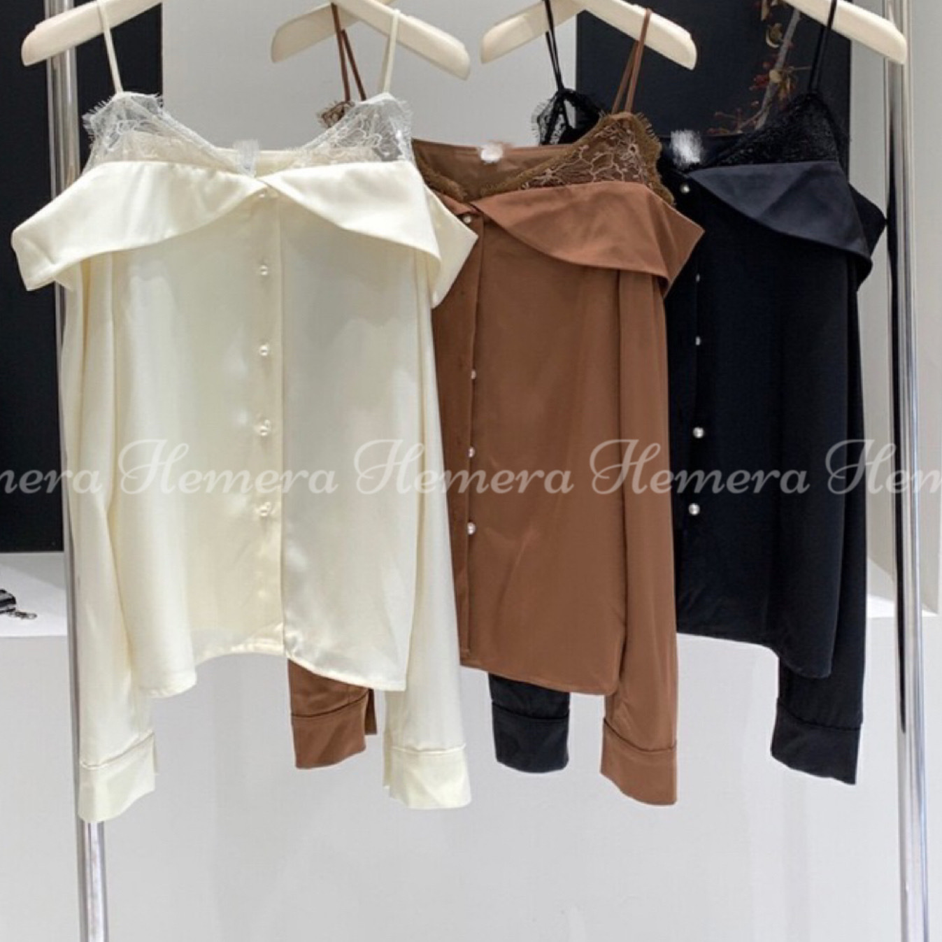 TP23S0956 絲質假兩件LACE上身