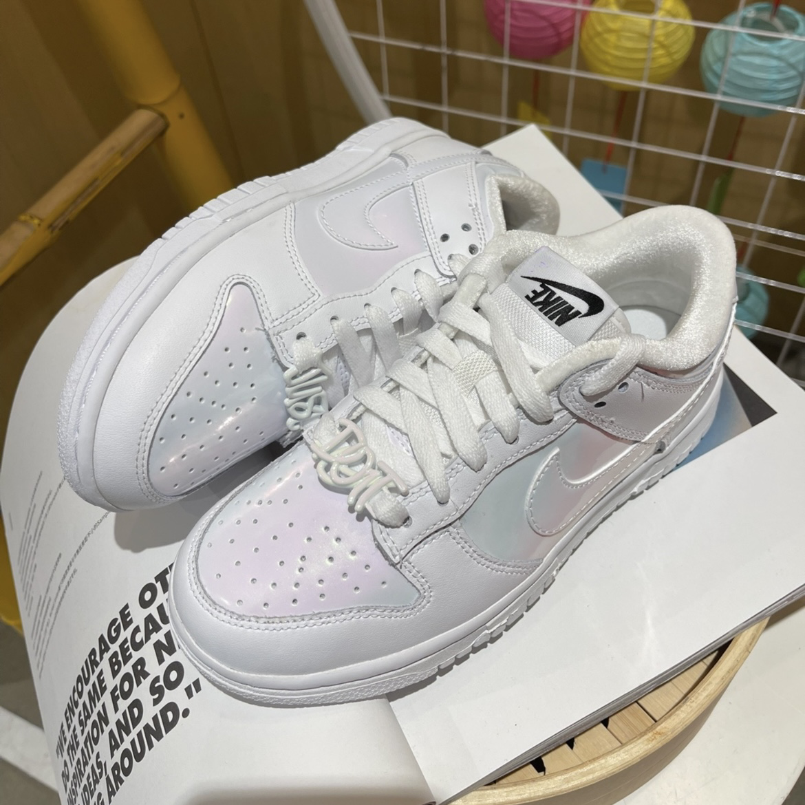 Nike Dunk Low "Just Do It" 全白 珠光 百搭小白鞋