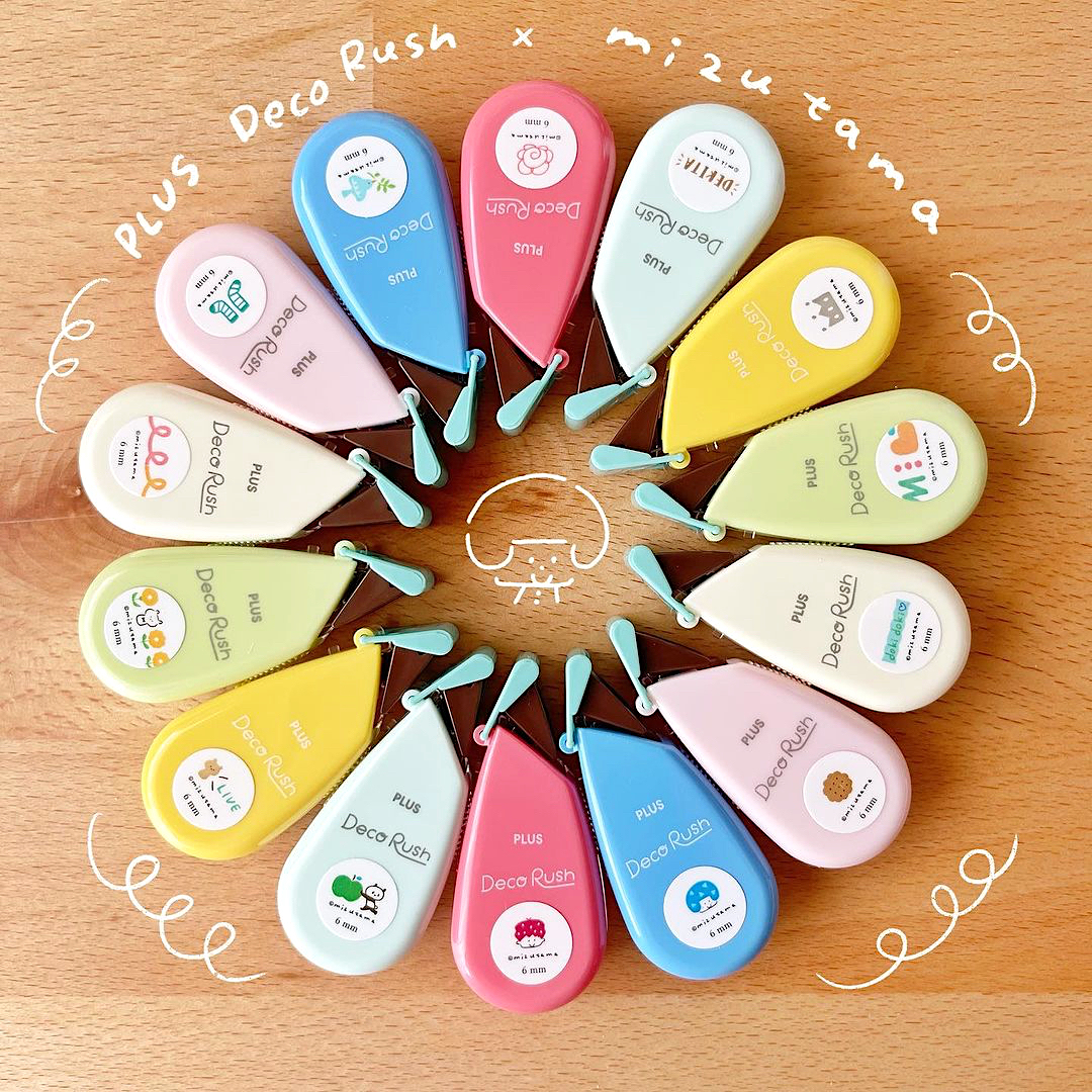 [Limited] PLUS x Mizutama Deco Rush 6mm Series (Japanese Stationery Brand)