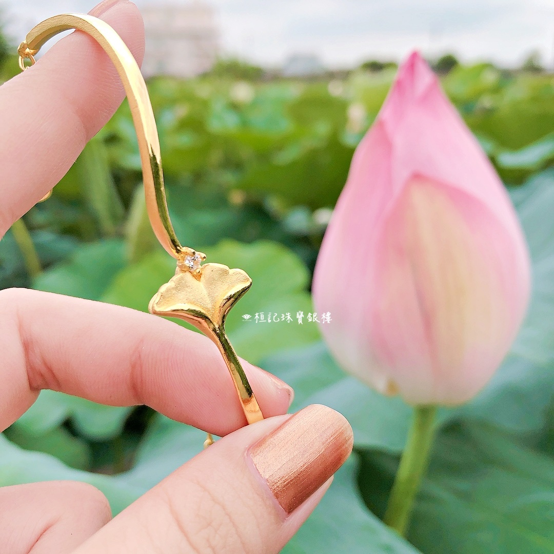 銀來杏福 黃金手環