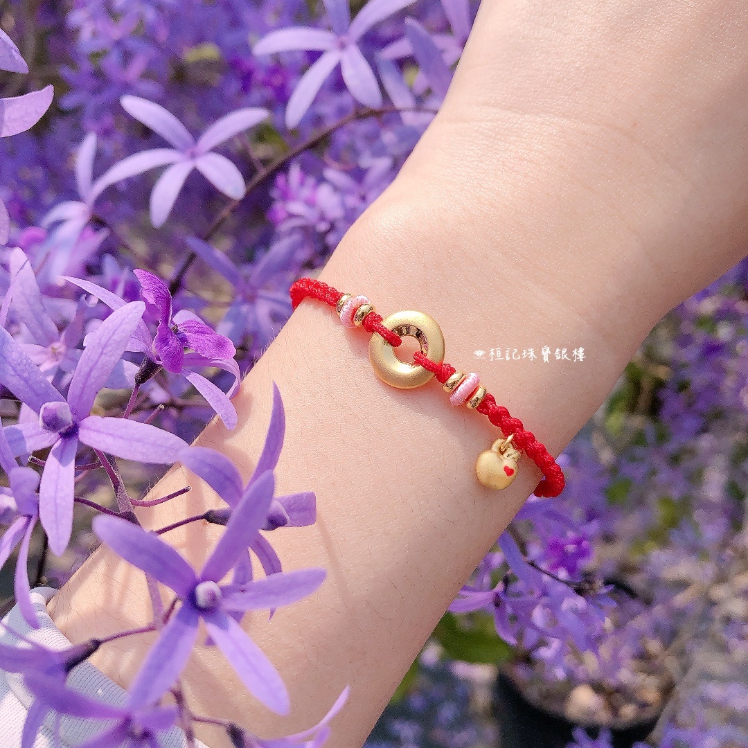 蘋平安安平安扣/閃鑽牡丹/蝴蝶結/緊扣幸福/優雅銀杏/平安祥荷/平安健康 編織金手鍊