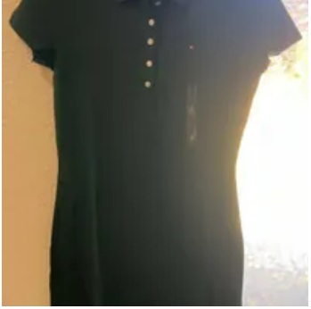 [S] TOMMY HILFIGER WOMEN FLAG LOGO COTTON COLLAR PIQUE DRESS,GREEN, 76J2992-302 (STH377)