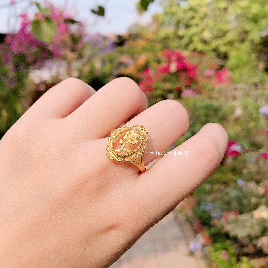 古典玫瑰 黃金戒指
