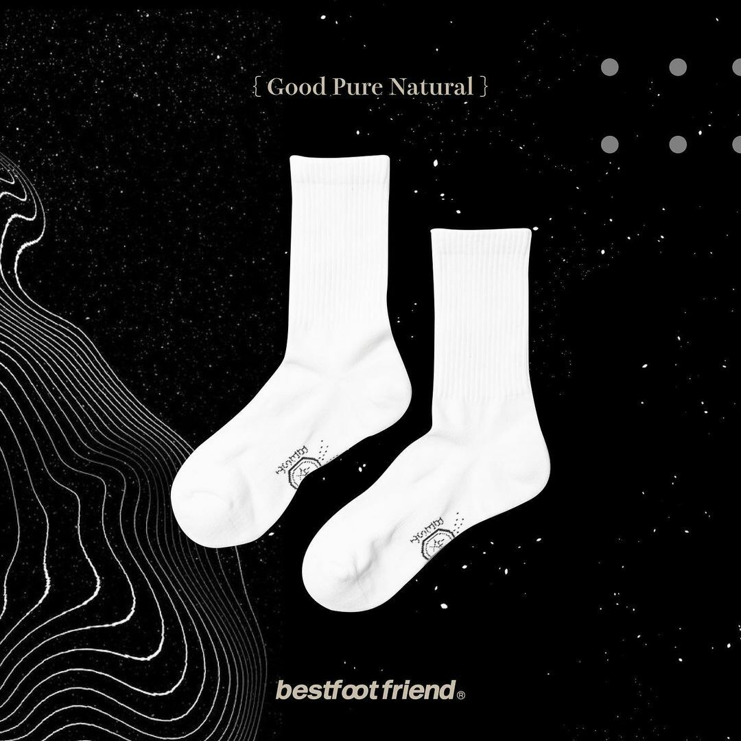 【車庫服飾】BEST FOOT FRIEND Good Pure Natural / 圖案長襪