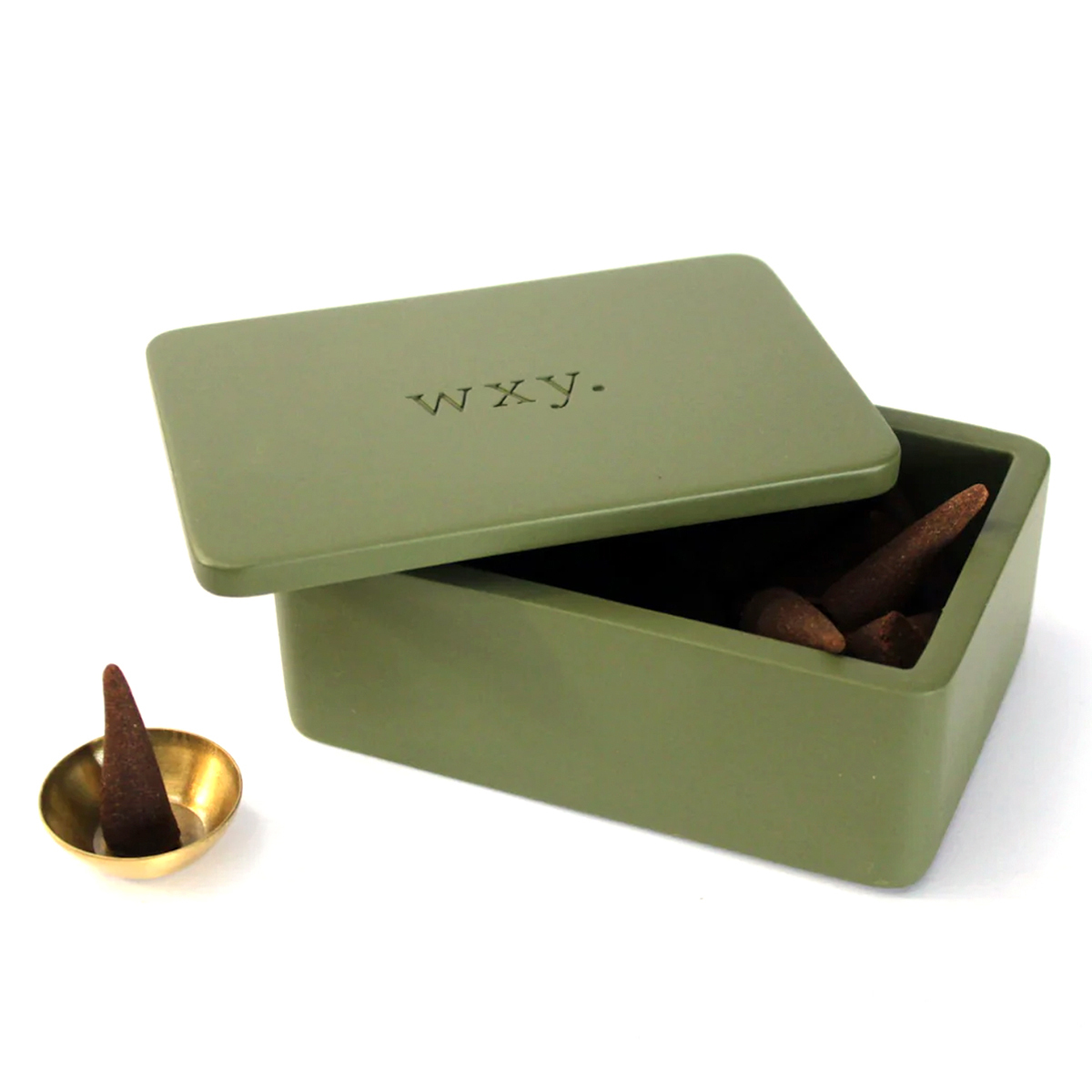 英國 WXY - 恬靜香錐（白鼠尾草 / 天然無毒香塔 / 附：黃銅薰香座）