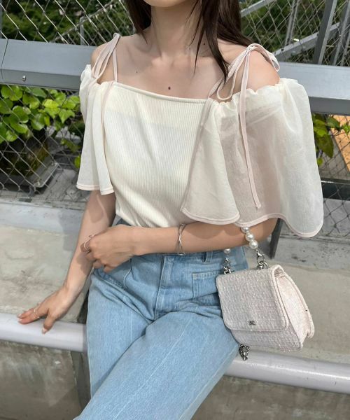 日本透明袖子TOPS (3色)