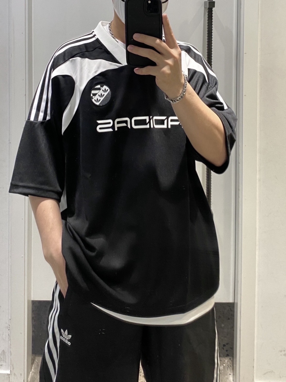 Adidas ⚽️復古美式球衣短袖黑