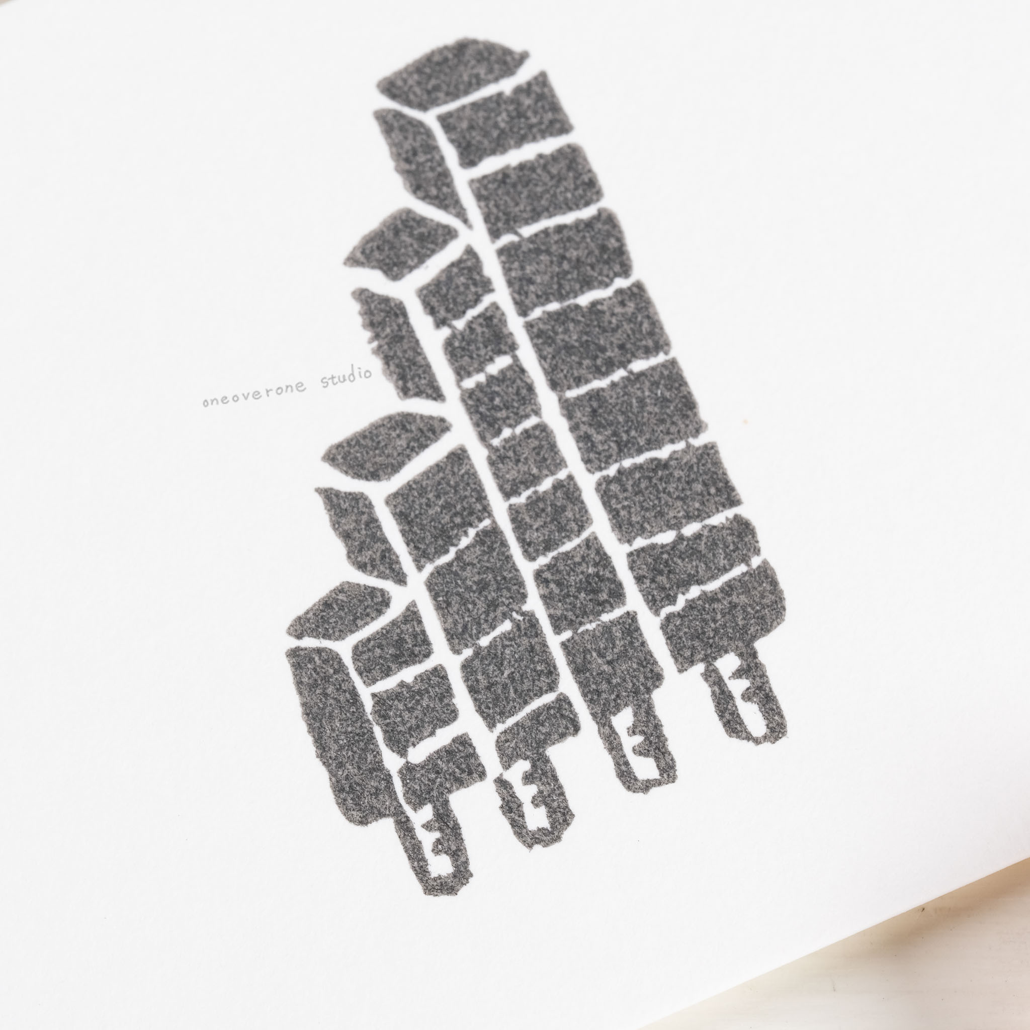 （售完絕版）立方體棒樹  膠版印章 ｜一分之一工作室 臺灣