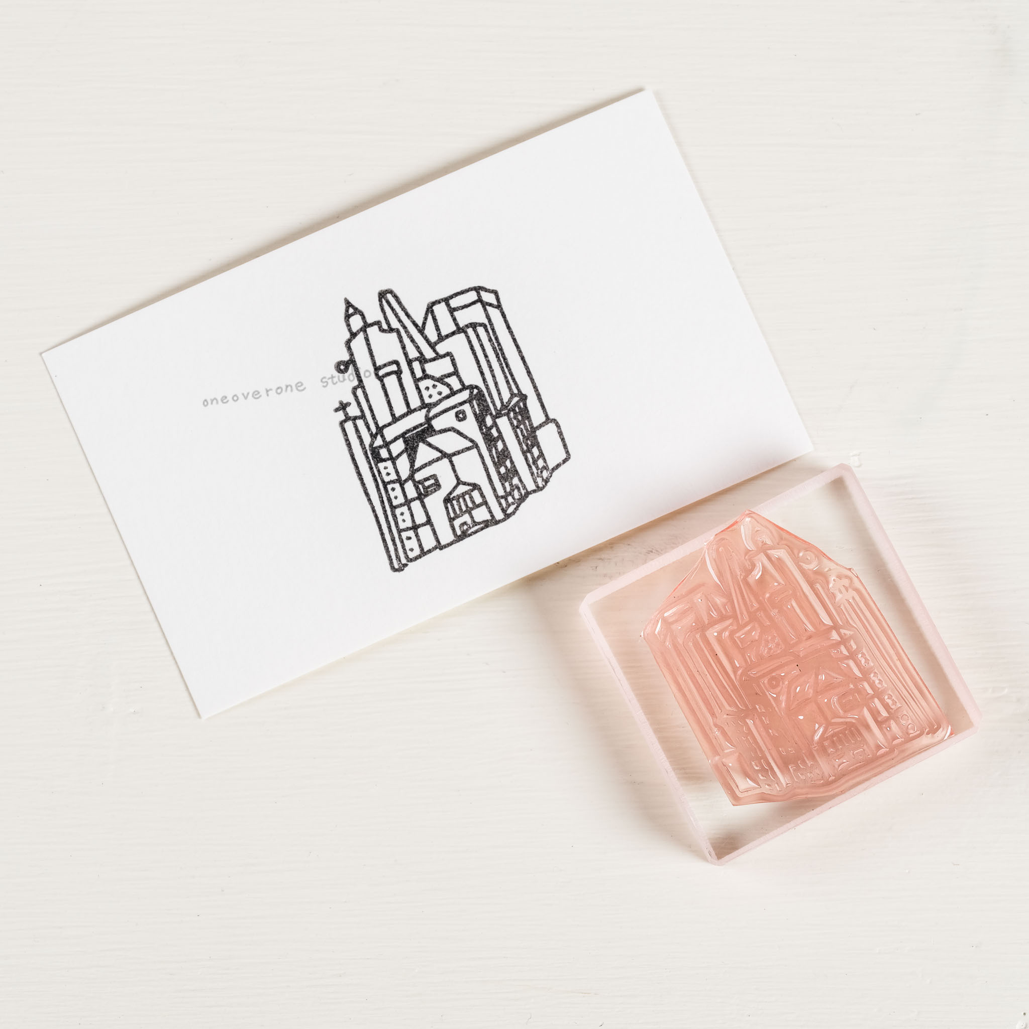 有點超現實的城鎮  膠版印章｜一分之一工作室 臺灣