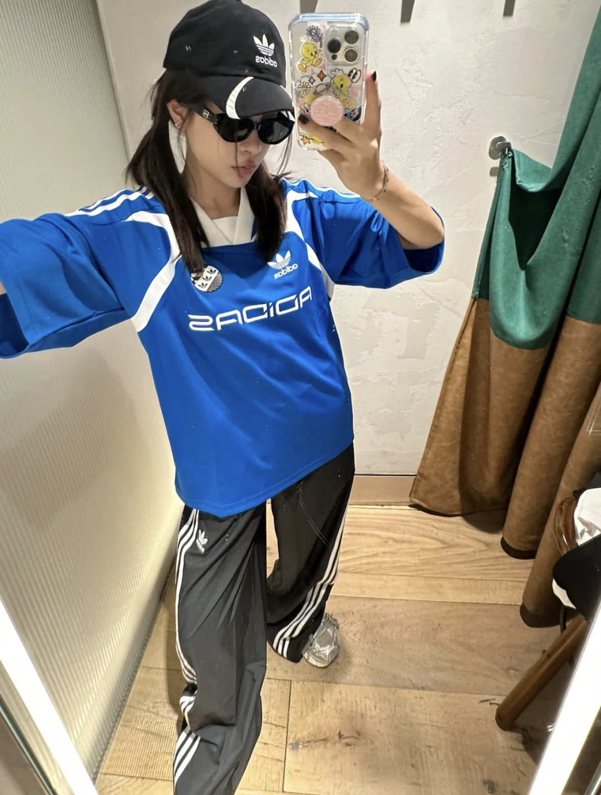Adidas ⚽️復古美式球衣 短袖 藍